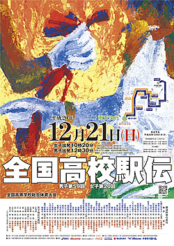 平成20年度全国高等学校総合体育大会 男子第59回・女子第20回全国高等学校駅伝競走大会 大会ポスター