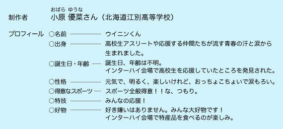 『ウイニンくん』制作者紹介・マスコットキャラクタープロフィール